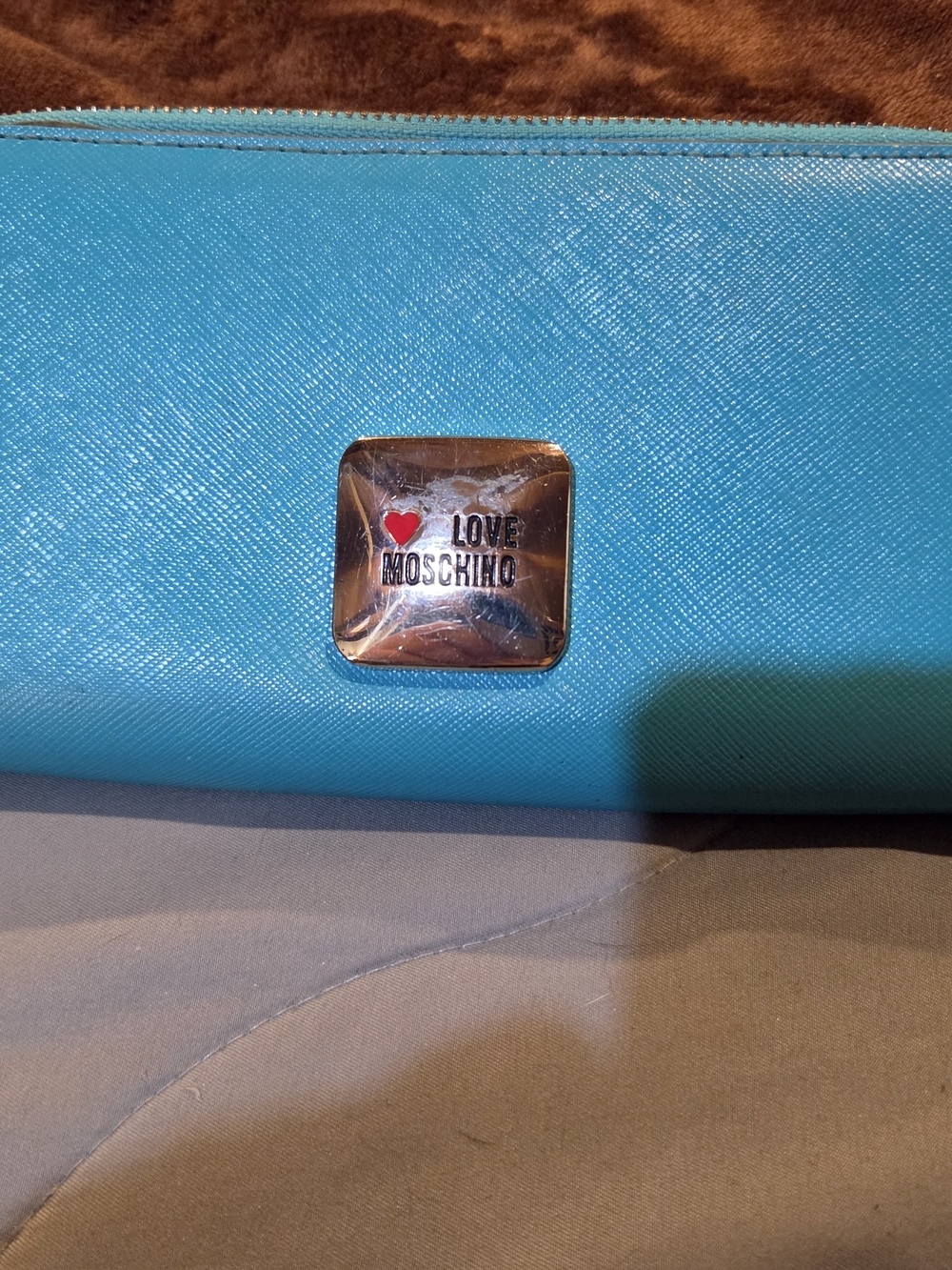 Love Moschino Turquoise Zip Wallet